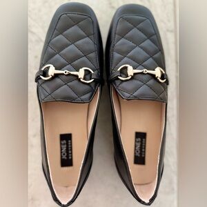Jones New York Signature Finan Black Horsebit Soft Quilted Loafer Flat Size 7.5